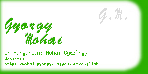 gyorgy mohai business card